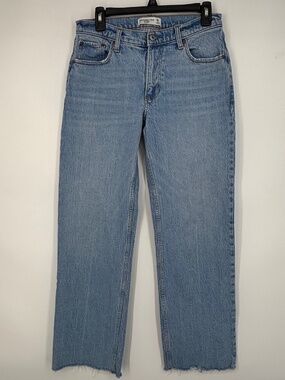 Abercrombie & Fitch Womens Sz 2 The Baggy Low Rise Jeans Light Blue Straight Leg